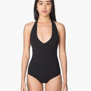 American Apparel womens Women's Cotton Spandex Halter Bodysuit